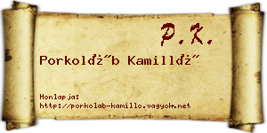 Porkoláb Kamilló névjegykártya